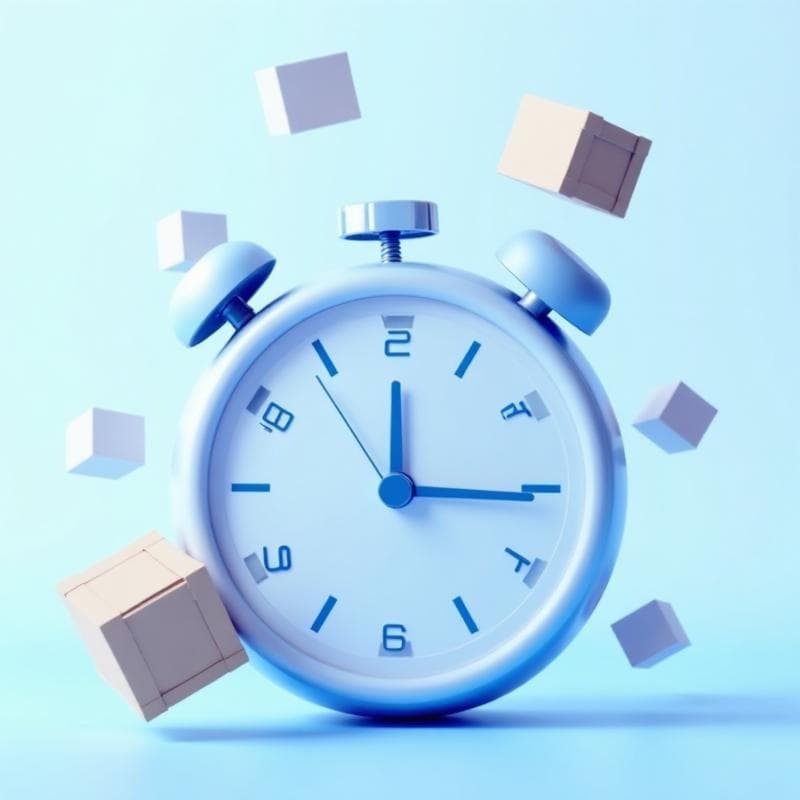 3D illustration of time-saving with shipping boxes